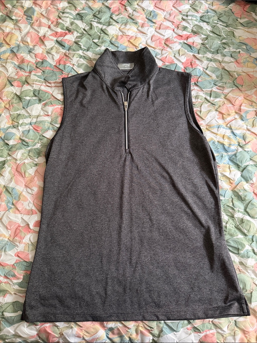 Callaway Charcoal Gray Sleeveless Quarter-Zip Golf Top